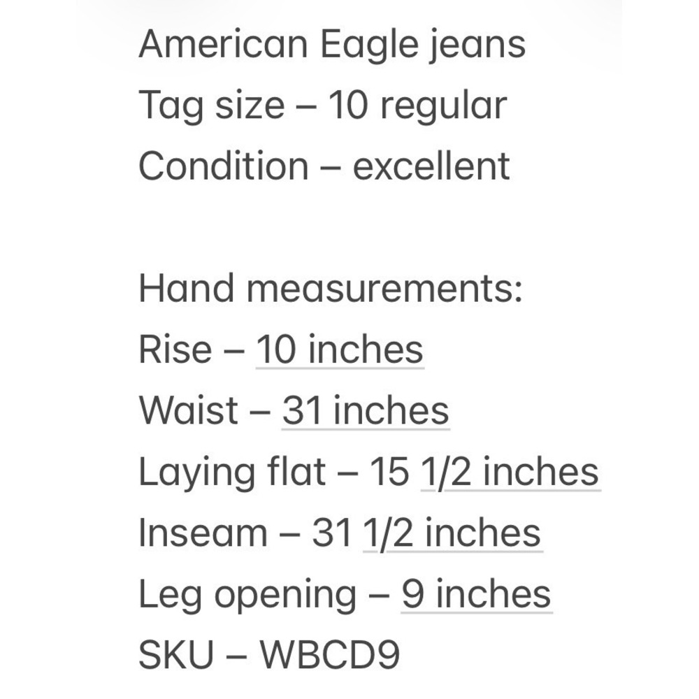 American Eagle Womens Kick Boot Cargo Stretch Light Jeans 10 Meas: 31x31.5 - Picture 7 of 7